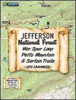 War Spur, Potts Mountain & Sartain Trails Map information